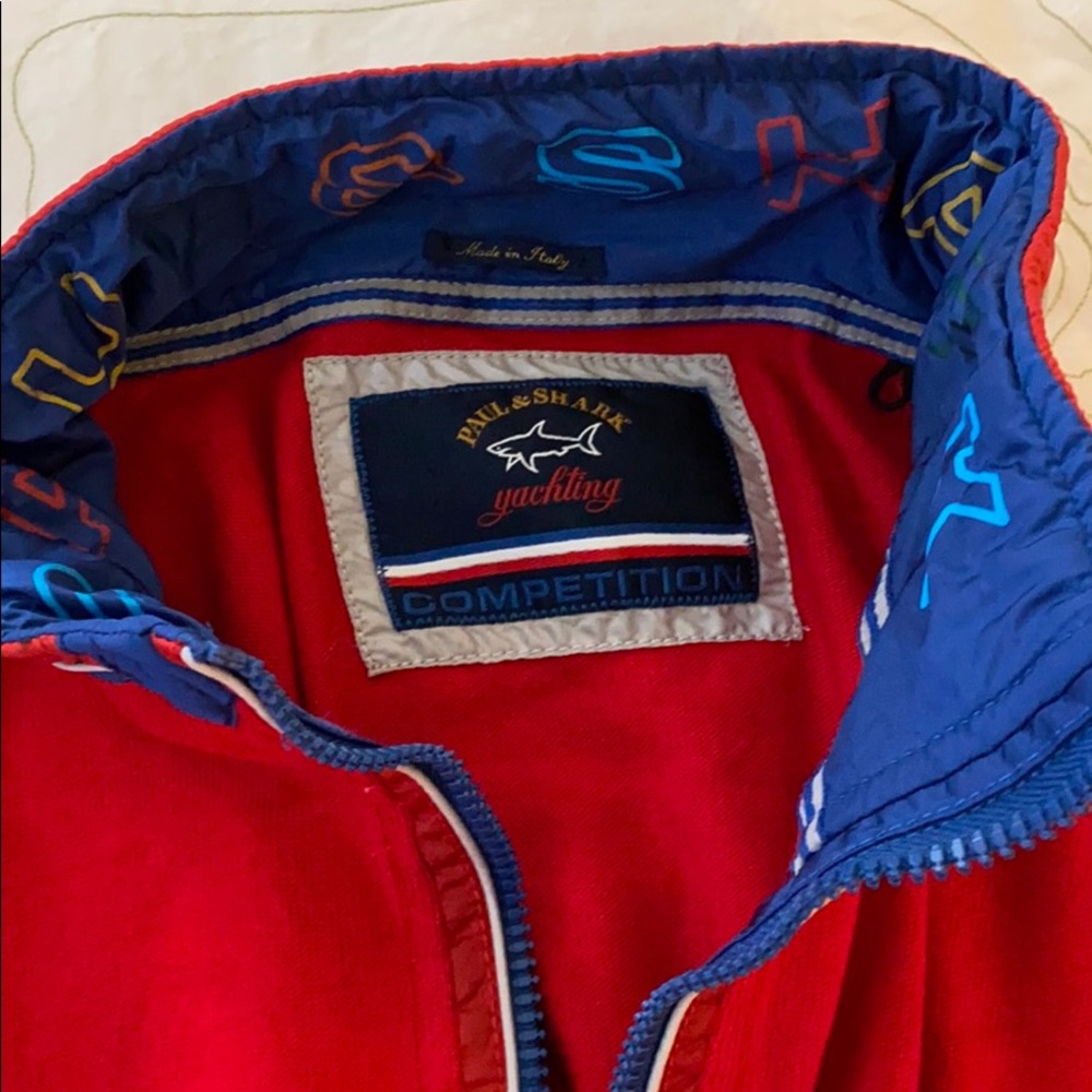 Paul and Shark red 1/4 zip red sweater
